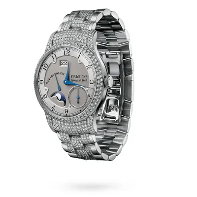 F.P. Journe Octa Divine 36 mm Set with Diamonds D, three-quarter view