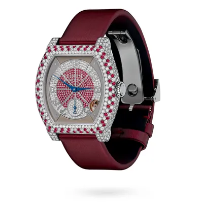 F.P. Journe Élégante 40 mm Platinum with Diamonds and Precious Stones EL, three-quarter view