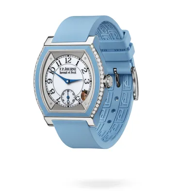 F.P. Journe Élégante 40 mm Titanium with Inserts and 2 Rows of Diamonds ELT, three-quarter view