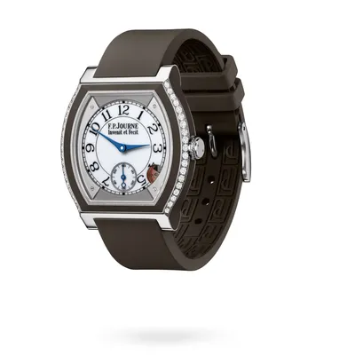 F.P. Journe Élégante 40 mm Titanium with Inserts and 2 Rows of Diamonds ELT, three-quarter view