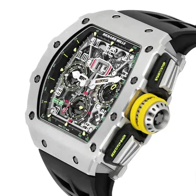 Richard Mille RM 11-03 Ti, three-quarter view from the crown side