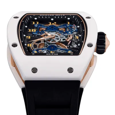 Richard Mille RM 17-02 Tourbillon, white ATZ ceramic and red gold, dial detail