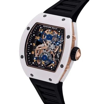 Richard Mille RM 17-02 Tourbillon, white ATZ ceramic and red gold, three-quarter view