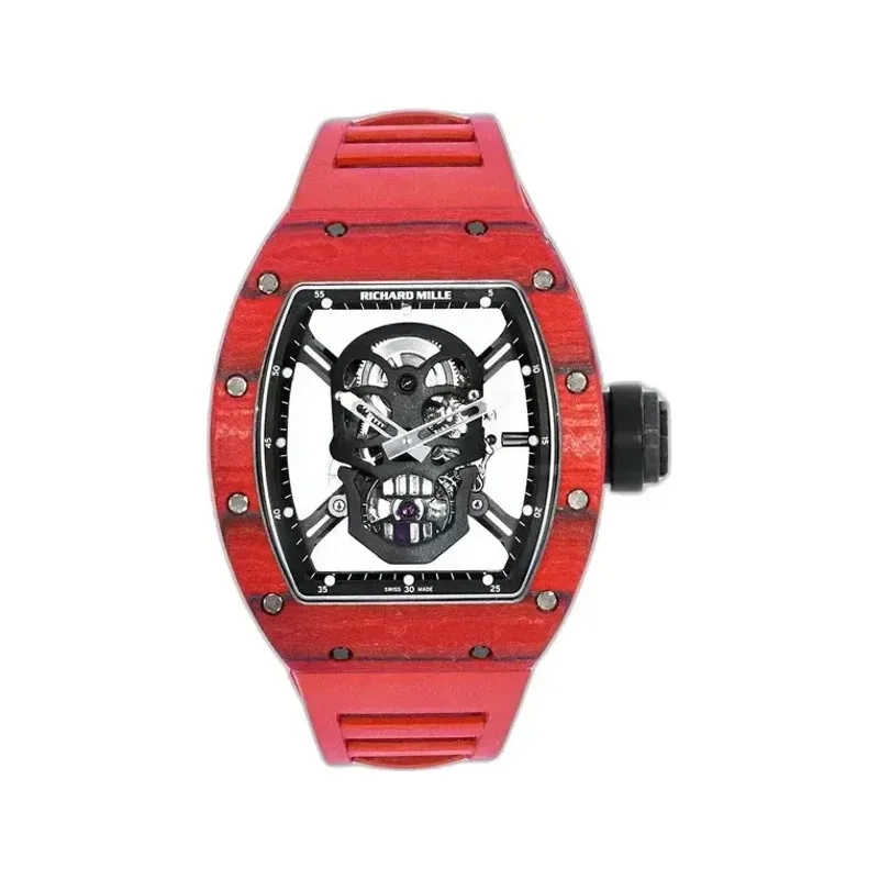 Richard Mille RM 52-01 Tourbillon Skull in a red layered composite case, with a grade 5 titanium skull