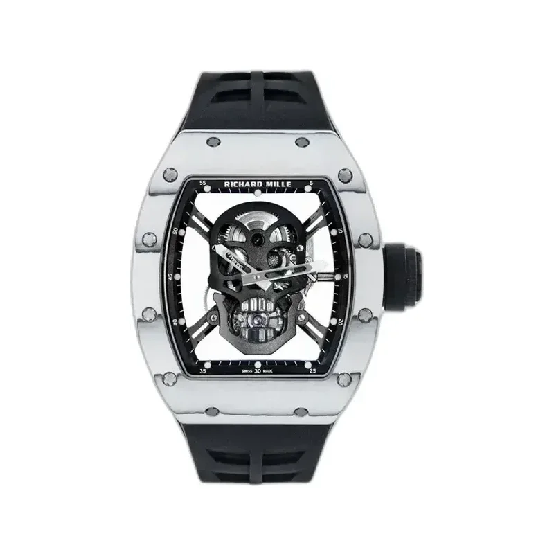 Richard Mille RM 52-01 Tourbillon Skull in a white layered composite case, with a dark skull