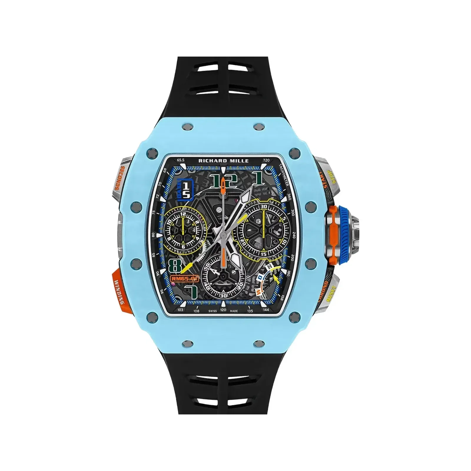 Richard Mille RM 65-01 Pastel Blue Quartz TPT, front