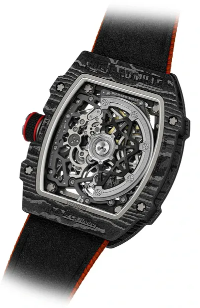Richard Mille RM 67-02 Black Carbon TPT Italy, case back, three-quarter view