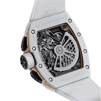 Richard Mille RM 72-01 White Ceramic, case back, three-quarter view
