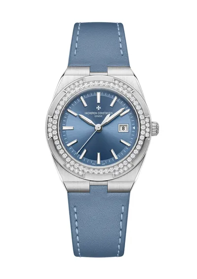 Vacheron Constantin Overseas Quartz, on the blue denim calfskin strap