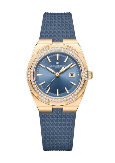 Vacheron Constantin Overseas Quartz, on the blue denim rubber strap