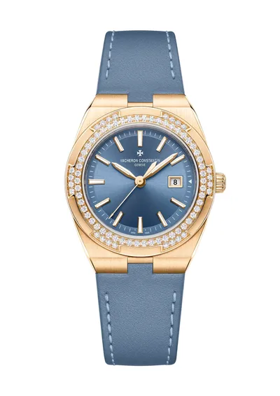 Vacheron Constantin Overseas Quartz, on the blue denim calfskin strap