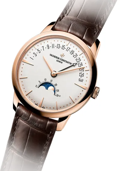 Vacheron Constantin Patrimony Moon Phase Retrograde Date, three-quarter view