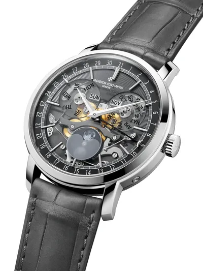 Vacheron Constantin Traditionnelle Complete Calendar Openface, three-quarter view