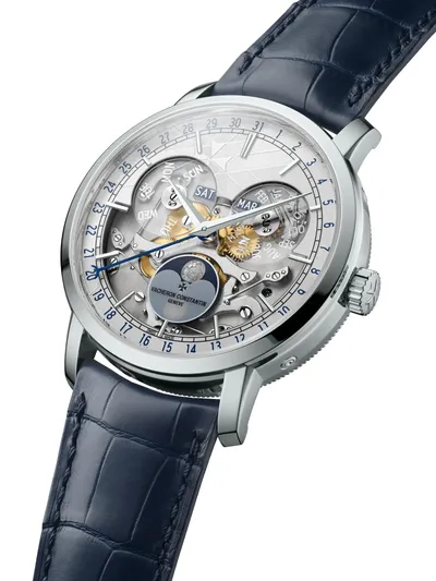 Vacheron Constantin Traditionnelle Complete Calendar Openface, three-quarter view