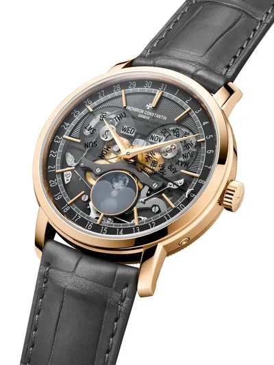 Vacheron Constantin Traditionnelle Complete Calendar Openface, three-quarter view