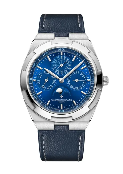 Vacheron Constantin Overseas Perpetual Calendar Ultra-Thin, on the dark blue calfskin strap