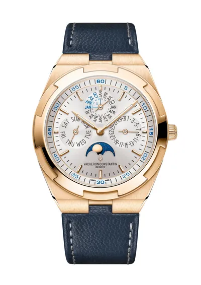 Vacheron Constantin Overseas Perpetual Calendar Ultra-Thin, on the dark blue calfskin strap