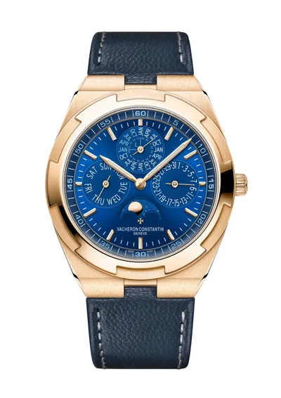 Vacheron Constantin Overseas Perpetual Calendar Ultra-Thin, on the dark blue calfskin strap