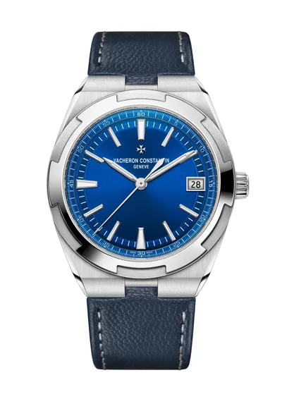 Vacheron Constantin Overseas Self-Winding, on the dark blue calfskin strap