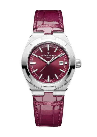 Vacheron Constantin Overseas Self-Winding, on the burgundy alligator strap