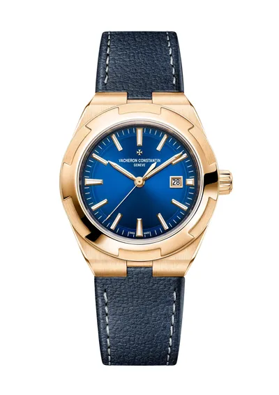 Vacheron Constantin Overseas Self-Winding, on the dark blue calfskin strap