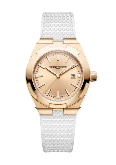 Vacheron Constantin Overseas Self-Winding, on the white rubber strap