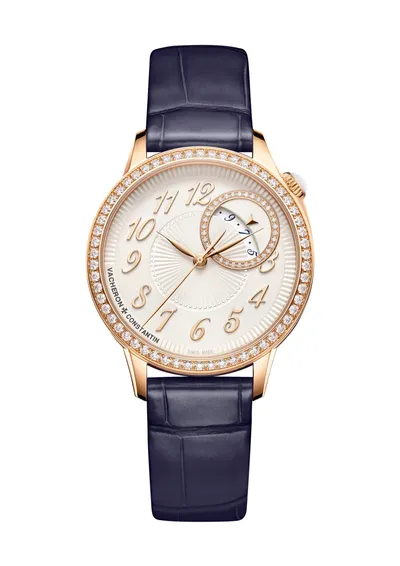 Vacheron Constantin Égérie Self-Winding, on the dark blue alligator strap