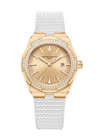 Vacheron Constantin Overseas Self-Winding, on the white rubber strap