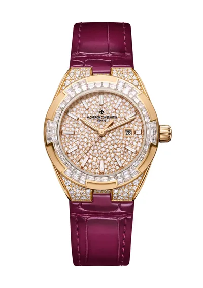 Vacheron Constantin Overseas Self-Winding High Jewellery, on the pink alligator strap