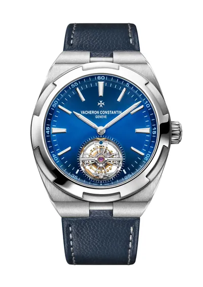 Vacheron Constantin Overseas Tourbillon, on the dark blue rubber strap