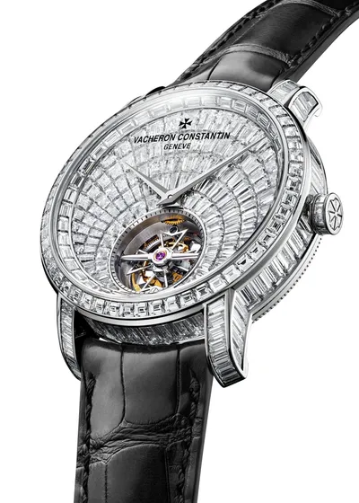 Vacheron Constantin Traditionnelle Tourbillon High Jewellery, three-quarter view