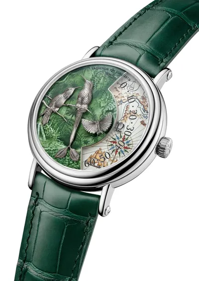 Vacheron Constantin Métiers d’Art Tribute to Explorer Naturalists - Terre de Feu, three-quarter view