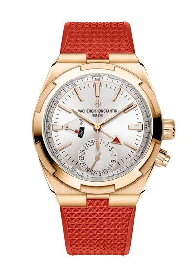 Vacheron Constantin Overseas Dual Time, on the red rubber strap