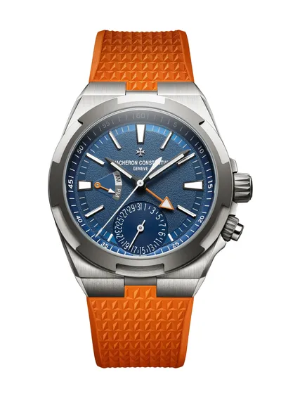 Vacheron Constantin Overseas Dual Time, on the orange rubber strap