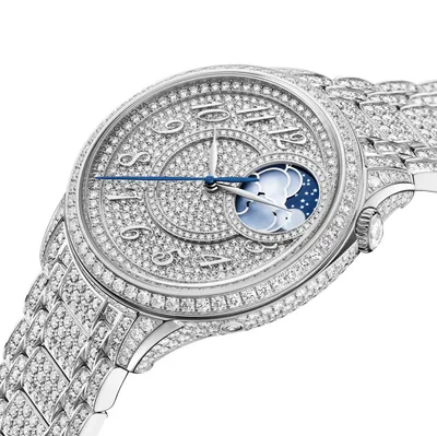 Vacheron Constantin Égérie Moon Phase Jewellery, dial detail