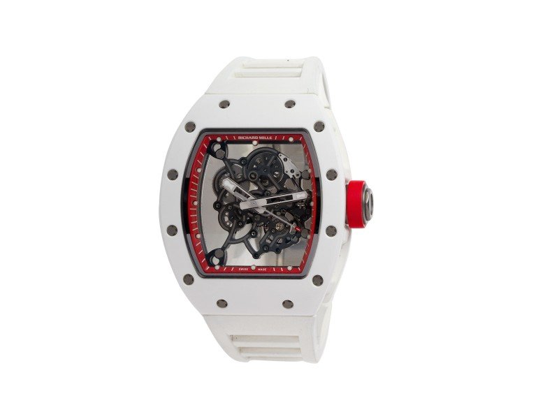 Richard Mille RM 055 Bubba Watson White Ceramic Asia Edition Red