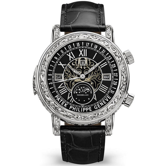 Patek Philippe 6002G-010 Sky Moon Tourbillon White Gold Black Dial