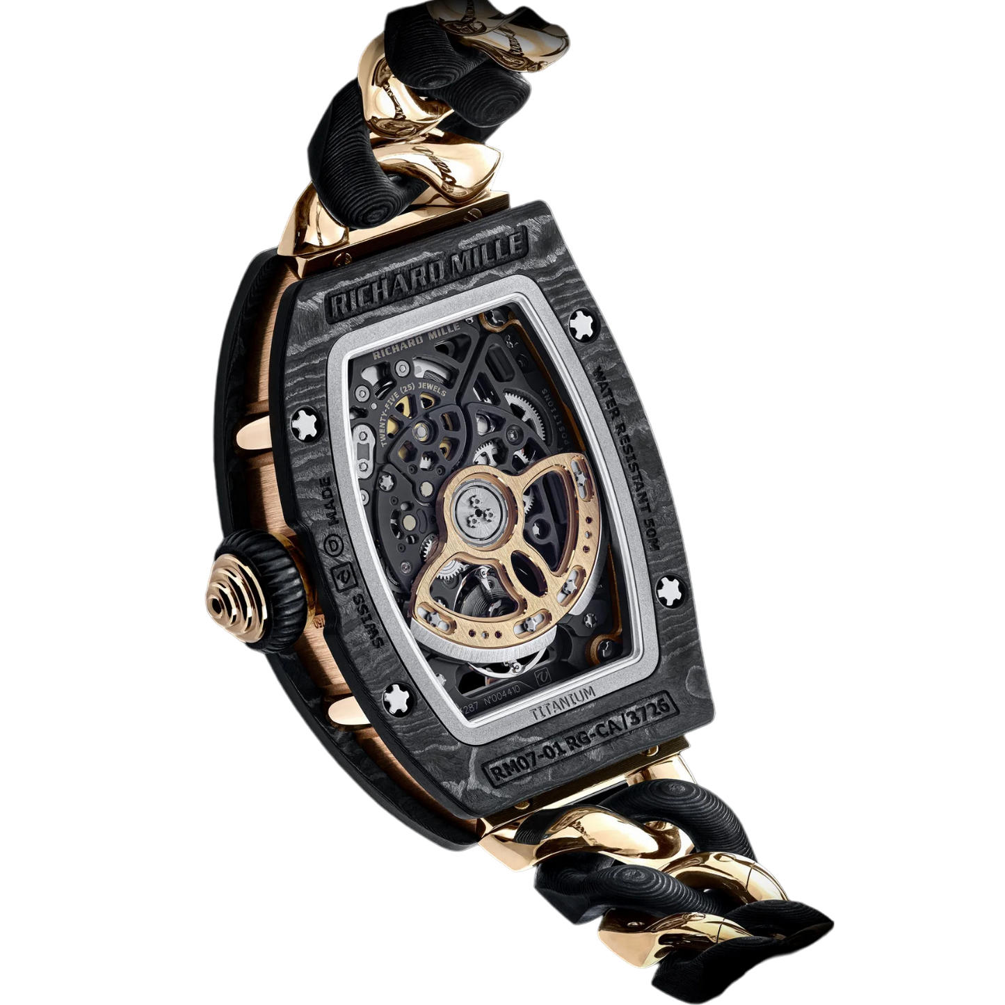 Richard Mille RM 07-01 RG-CA Automatic Openlink RG & Carbon TPT Bracelet