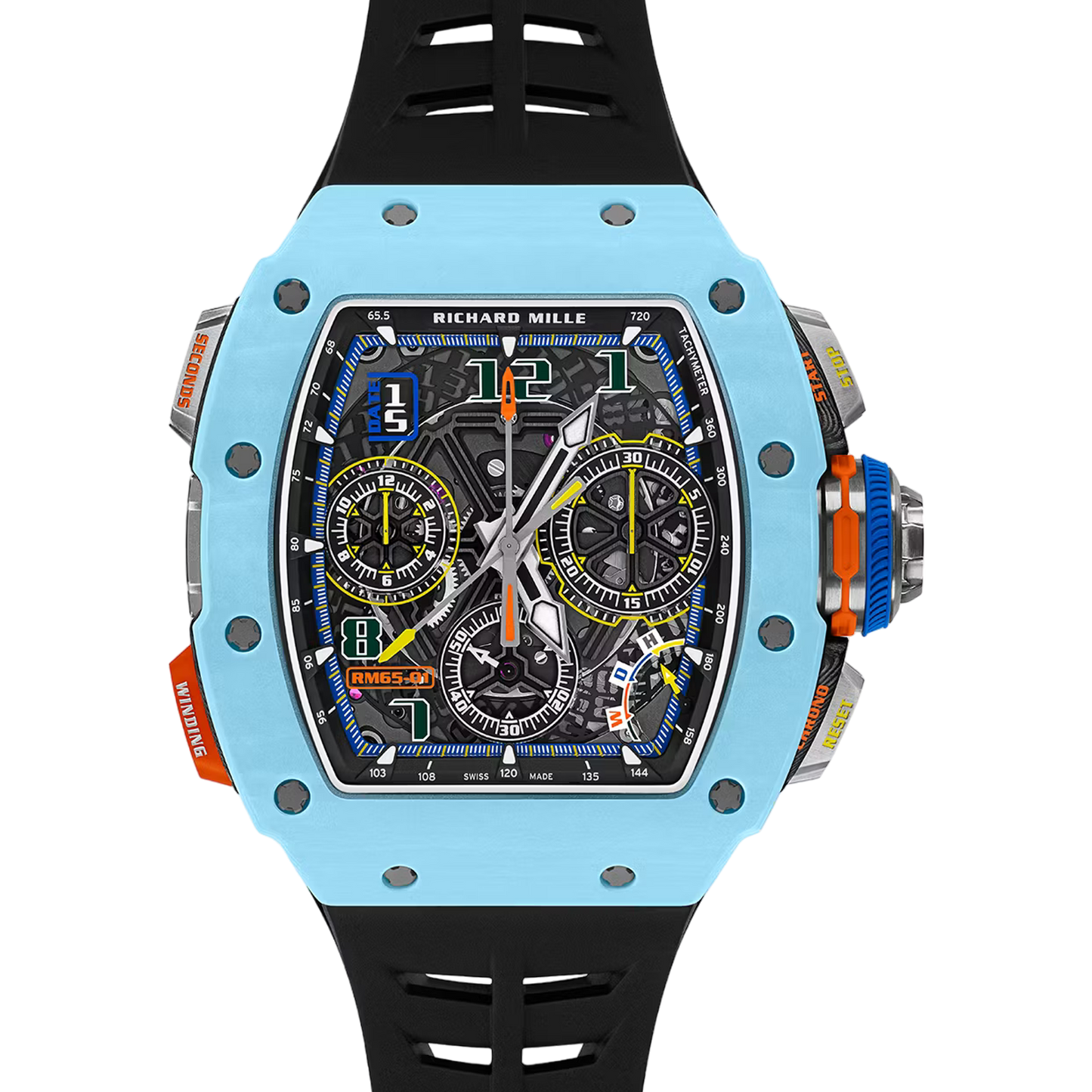 Richard Mille RM 65-01 Blue Quartz TPT Automatic Split Seconds Chronograph