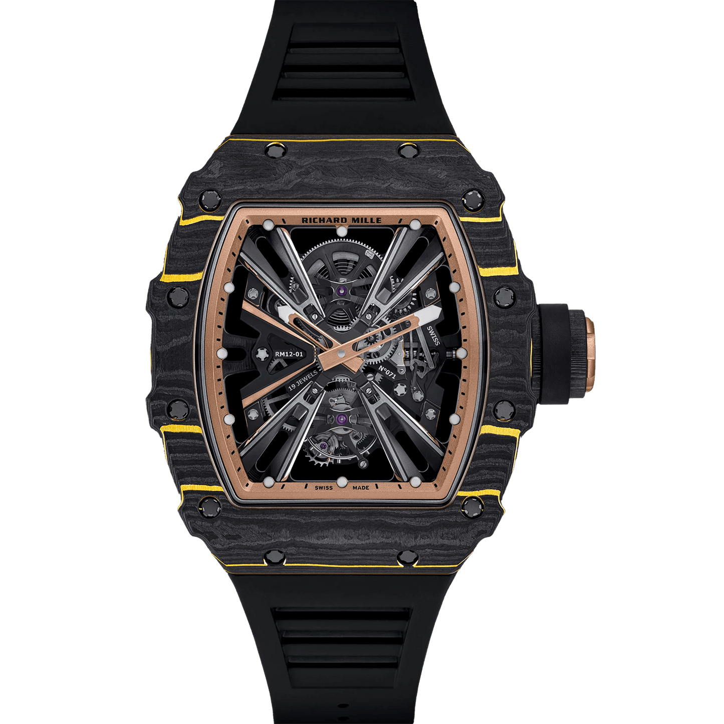 Richard Mille RM 12-01 Carbon Tourbillon Limited Edition Black and Gold Carbon