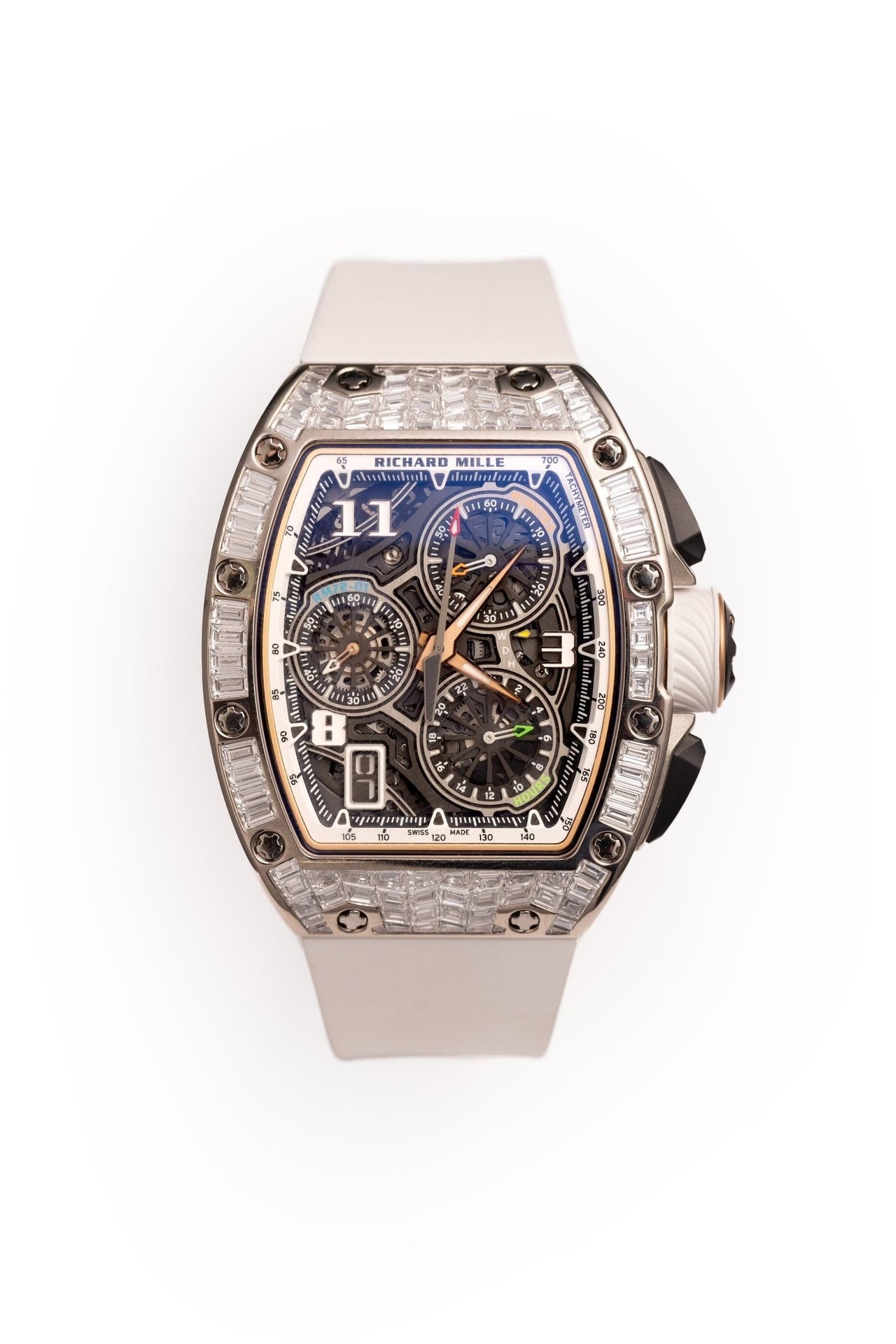 Richard Mille RM 72-01 White Gold Full Baguette Diamond Flyback Chronograph